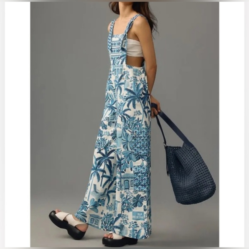 NWT Anthropologie*Farm Rio Printed Overalls